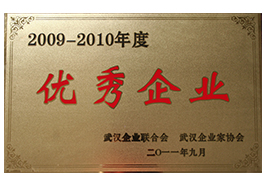 公司獲得武漢市2009-2010年優秀企業榮譽